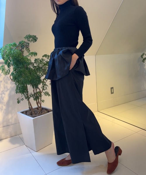sara mallika(サラ マリカ)の「POLY TAFFETA FRILL PANTS(その他パンツ・レディース・ブラック/チェック・S)」の4枚目の写真