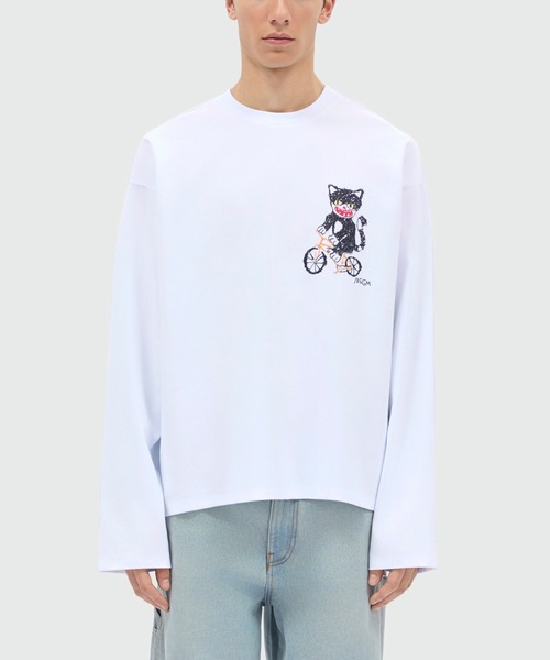 MSGM(エムエスジーエム)の「Bike Life Cats グラフィック L/S Tシャツ(Tシャツ/カットソー・メンズ・ホワイト・XL/L/M/S)」の5枚目の写真