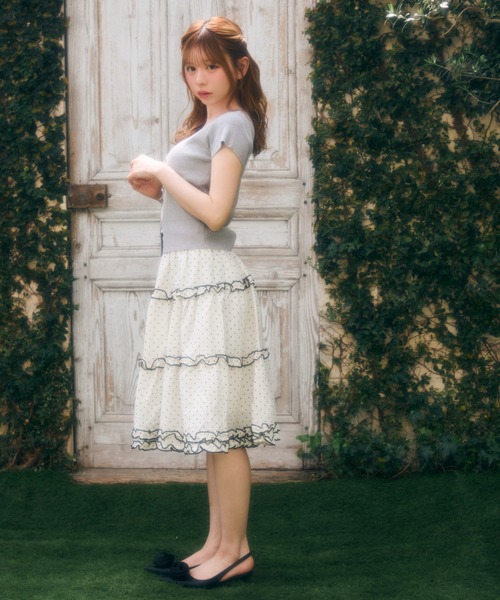 TITTY&CO.(ティティーアンドコー)の「ドットギャザーミニスカート(スカート・レディース・ブラック/アイボリー/ネイビー・FREE)」の16枚目の写真