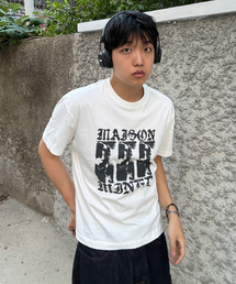 MAISON MINED（メゾンミネド）の「FADE DRIFT GRAPHIC CROP HALF T WHITE（Tシャツ/カットソー）」