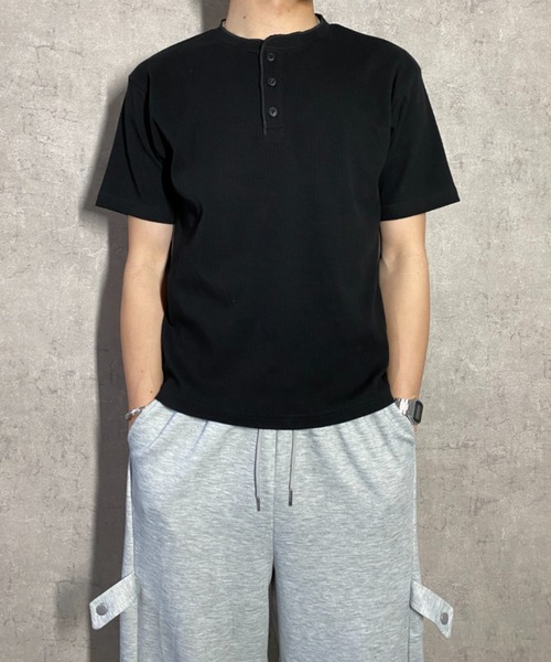 link lot(リンクロット)の「スパンリブヘンリーネックTシャツ(Tシャツ/カットソー・メンズ・ホワイト/カーキ/ブラック・L/M)」の9枚目の写真