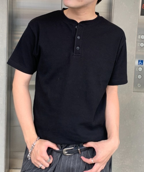 link lot(リンクロット)の「スパンリブヘンリーネックTシャツ(Tシャツ/カットソー・メンズ・ホワイト/カーキ/ブラック・L/M)」の17枚目の写真