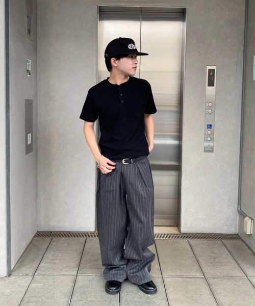 link lot(リンクロット)の「スパンリブヘンリーネックTシャツ(Tシャツ/カットソー・メンズ・ホワイト/カーキ/ブラック・L/M)」の20枚目の写真