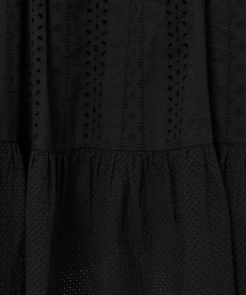 niko and...（ニコアンド）の「コットン刺繍スカート（スカート・レディース・オフホワイト/ブラック・FREE）」の4枚目の写真