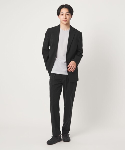 green label relaxing(グリーンレーベルリラクシング)の「A+ PERTEX UNLIMITED コットンライク リラックス 1プリーツ スラックス セットアップパンツ -ウォッシャブル・ストレッチ・撥水-(スラックス・メンズ・オリーブ/ブラック・XL/L/M/S)」の9枚目の写真