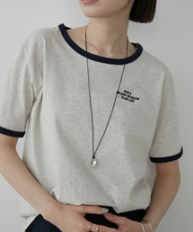 刺繍ロゴリンガーTシャツ