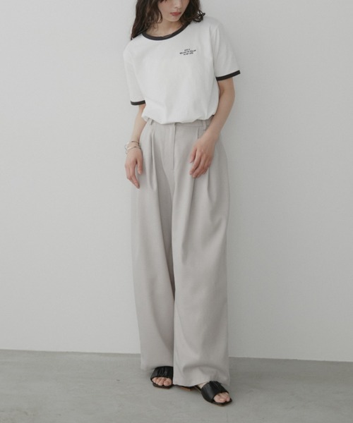 Aunt Marie's(アントマリーズ)の「刺繍ロゴリンガーTシャツ(Tシャツ/カットソー・レディース・ホワイト/ナチュラル/ブラック・FREE)」の12枚目の写真