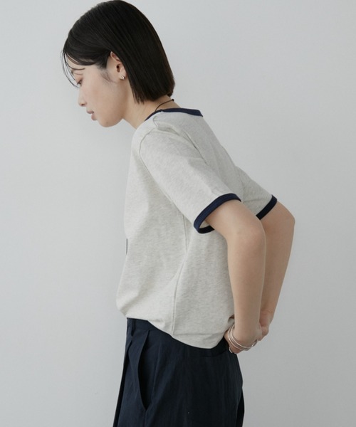 Aunt Marie's(アントマリーズ)の「刺繍ロゴリンガーTシャツ(Tシャツ/カットソー・レディース・ホワイト/ナチュラル/ブラック・FREE)」の19枚目の写真