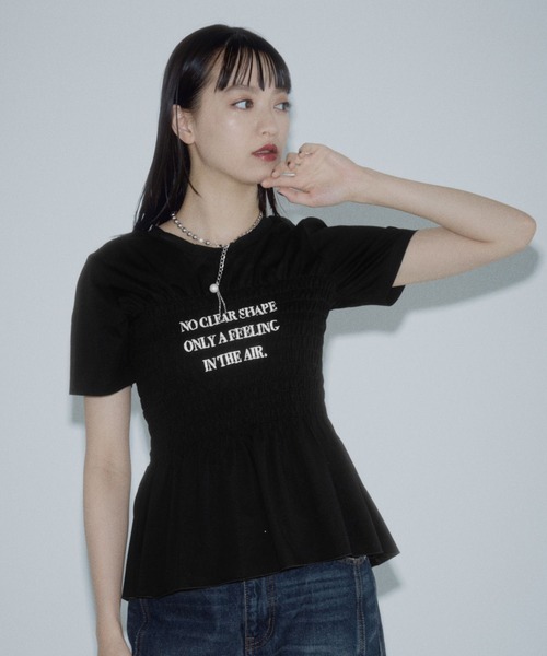 PAGEBOY(ページボーイ)の「ウエストシャーリングロゴT(Tシャツ/カットソー・レディース・ブラック/オフホワイト・FREE)」の7枚目の写真