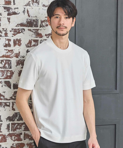 Nowadays by MEN'S BIGI(ナウアデイズバイメンズビギ)の「シルケットスムースクルーネックテーラーTシャツ(Tシャツ/カットソー・メンズ・ホワイト/ブラック/グレー系その他・03/02/04)」の2枚目の写真