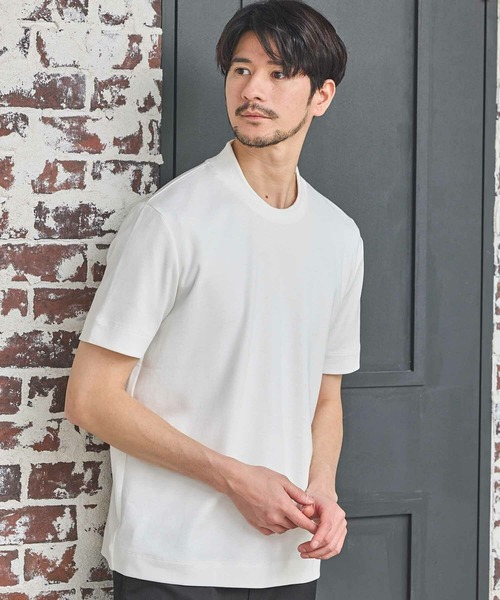 Nowadays by MEN'S BIGI(ナウアデイズバイメンズビギ)の「シルケットスムースクルーネックテーラーTシャツ(Tシャツ/カットソー・メンズ・ホワイト/ブラック/グレー系その他・03/02/04)」の4枚目の写真
