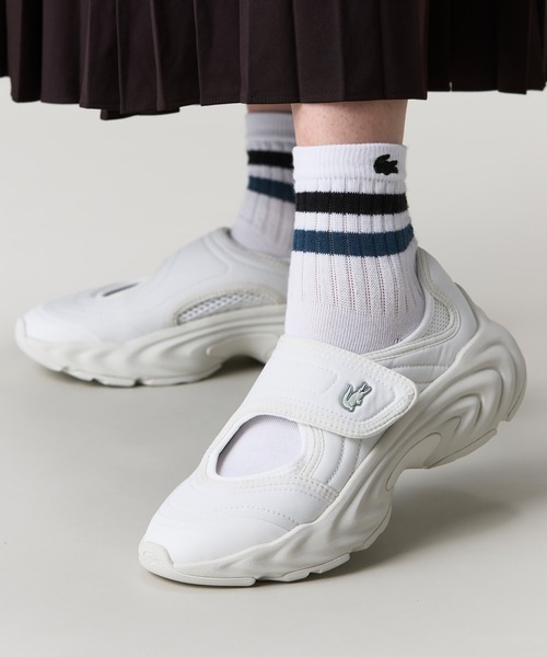 LACOSTE(ラコステ)の「レディース SPINOR SANDAL 1262 SFA 厚底ボリュームソール ストラップスニーカーサンダル(サンダル・レディース・ホワイト/ブラック・23.0cm/23.5cm/22.5cm/25.5cm/24.0cm/24.5cm)」の1枚目の写真