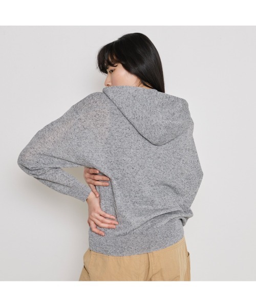 COMMON＋HAUS（コモンハウス）の「麻混シアーニットパーカ（パーカー・レディース・ライトピンク/ライトブルー/ブラック・FREE）」の15枚目の写真