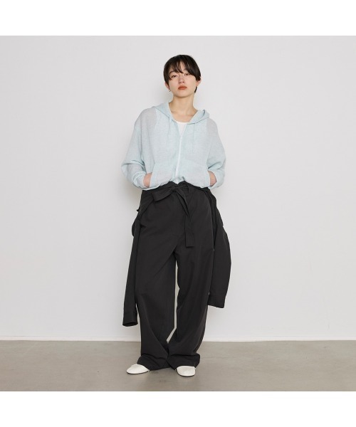 COMMON＋HAUS（コモンハウス）の「麻混シアーニットパーカ（パーカー・レディース・ライトピンク/ライトブルー/ブラック・FREE）」の17枚目の写真