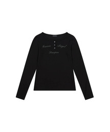 (DUC) GA Henley-Neck Long Sleeve Black