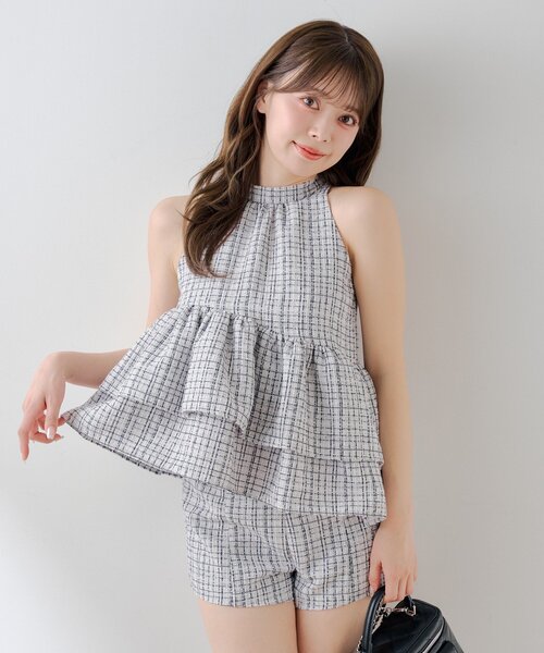 Chico(チコ)の「【セットアップ対応】ツイードアメスリブラウス(シャツ/ブラウス・レディース・ブラック/ホワイト系その他3/ホワイト・FREE)」の11枚目の写真