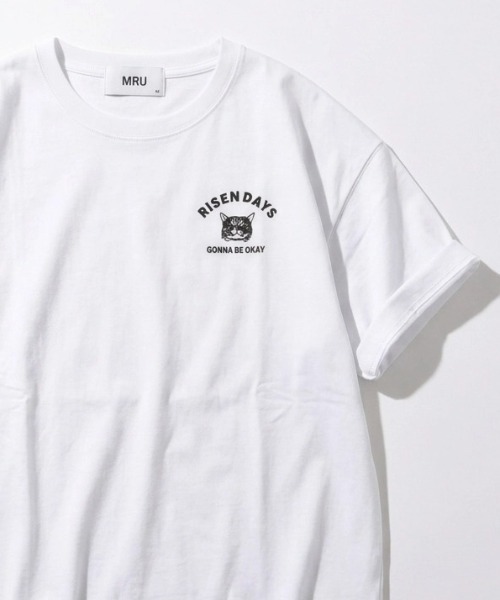 MRU（エムアールユー）の「2026SS MRU/エムアールユー オーバーサイズ ワンポイント刺繍半袖Tシャツ レディース メンズ（Tシャツ/カットソー・メンズ・ホワイト系その他2/ホワイト系その他/ホワイト/ホワイト系その他3/ブラック系その他/ネイビー/ブラック系その他2/ブラック/ブラック系その他3/ホワイト系その他4・L/M/LL）」の4枚目の写真