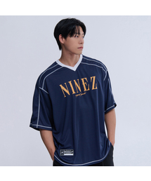 NINEZ（ナインゼット）の「ワッフルメッシュラグビーオーバーサイズTシャツ (2カラー)（Tシャツ/カットソー）」