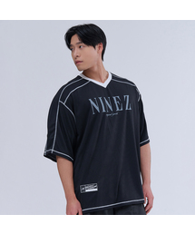 NINEZ（ナインゼット）の「ワッフルメッシュラグビーオーバーサイズTシャツ (2カラー)（Tシャツ/カットソー）」