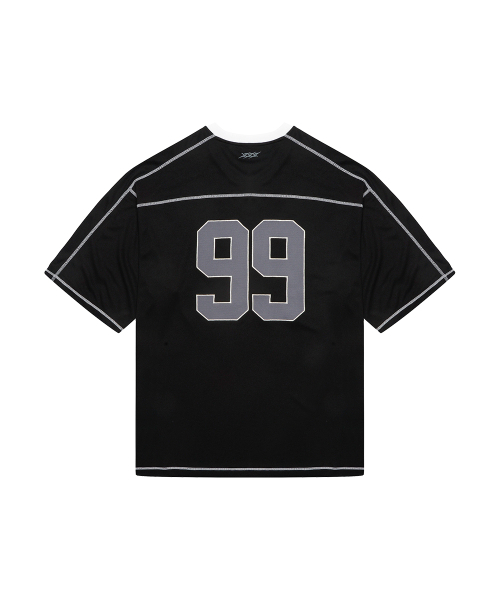 NINEZ(ナインゼット)の「ワッフルメッシュラグビーオーバーサイズTシャツ (2カラー)(Tシャツ/カットソー・メンズ・ブラック/ネイビー・X-LARGE/2XL/LARGE)」の9枚目の写真