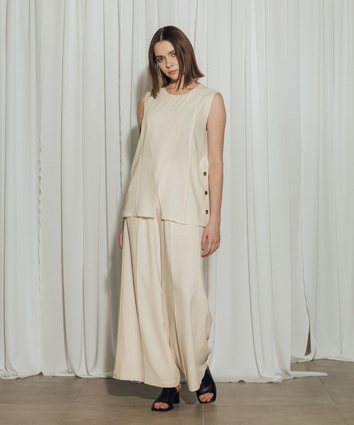 CITY TOKYO(シティトウキョウ)の「【CITY TOKYO/シティートウキョウ】Back Satin Georgette Pants/バックサテンジョーゼットパンツ(その他パンツ・レディース・アイボリー/ブラック・1)」の9枚目の写真