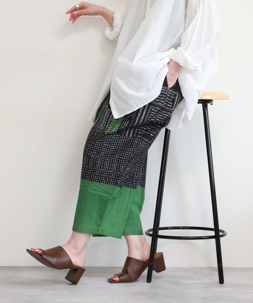 KILKI(キルキー)の「kilki 総柄ワイドパンツ(その他パンツ・レディース・ホワイト×グリーン/ブラック×グリーン・FREE)」の12枚目の写真