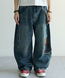 MAINBOOTH（メインブース）の「Repaired Denim Pants(BLUE)（デニムパンツ）」