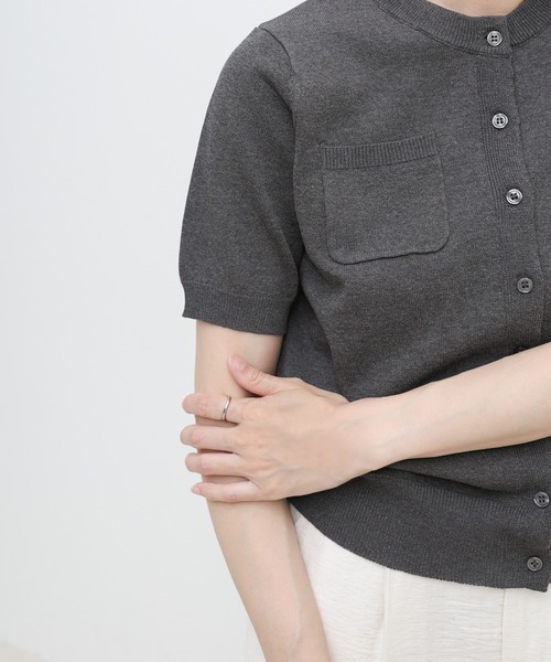 select MOCA(セレクトモカ)の「フロントポケットシンプルカーディガン(カーディガン/ボレロ・レディース・チャコールグレー/ライトピンク/ブルー/アイボリー・FREE)」の9枚目の写真