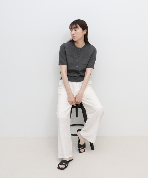 select MOCA(セレクトモカ)の「フロントポケットシンプルカーディガン(カーディガン/ボレロ・レディース・チャコールグレー/ライトピンク/ブルー/アイボリー・FREE)」の10枚目の写真