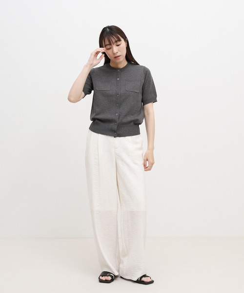 select MOCA(セレクトモカ)の「フロントポケットシンプルカーディガン(カーディガン/ボレロ・レディース・チャコールグレー/ライトピンク/ブルー/アイボリー・FREE)」の7枚目の写真