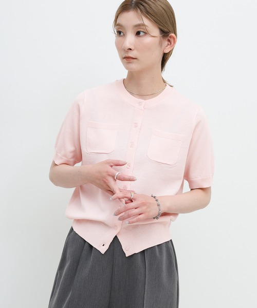 select MOCA(セレクトモカ)の「フロントポケットシンプルカーディガン(カーディガン/ボレロ・レディース・チャコールグレー/ライトピンク/ブルー/アイボリー・FREE)」の11枚目の写真