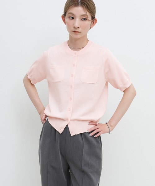 select MOCA(セレクトモカ)の「フロントポケットシンプルカーディガン(カーディガン/ボレロ・レディース・チャコールグレー/ライトピンク/ブルー/アイボリー・FREE)」の16枚目の写真
