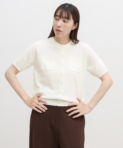 select MOCA(セレクトモカ)の「フロントポケットシンプルカーディガン(カーディガン/ボレロ・レディース・チャコールグレー/ライトピンク/ブルー/アイボリー・FREE)」の18枚目の写真