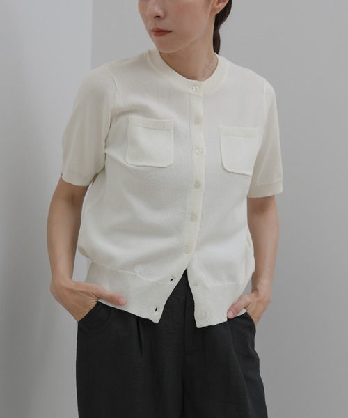 select MOCA(セレクトモカ)の「フロントポケットシンプルカーディガン(カーディガン/ボレロ・レディース・チャコールグレー/ライトピンク/ブルー/アイボリー/ベージュ・FREE)」の22枚目の写真