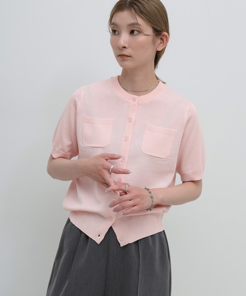 select MOCA(セレクトモカ)の「フロントポケットシンプルカーディガン(カーディガン/ボレロ・レディース・チャコールグレー/ライトピンク/ブルー/アイボリー/ベージュ・FREE)」の18枚目の写真