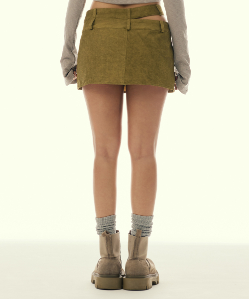 GILAARCHIVE(ギラアーカイブ)の「CUT OUT DOUBLE WAIST BUTTON SKIRTS_KHAKI(スカート・レディース・その他・MEDIUM/SMALL)」の2枚目の写真