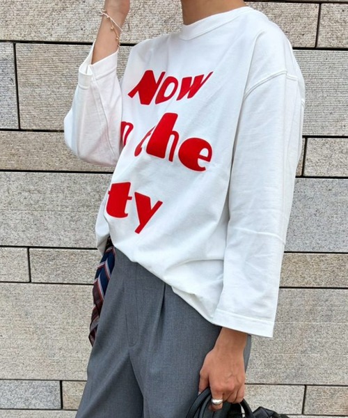 Scrap Book(スクラップブック)の「【THOMAS MAGPIE】40/2 Classic Cotton(Tシャツ/カットソー・レディース・ホワイト系その他/ネイビー・FREE)」の4枚目の写真