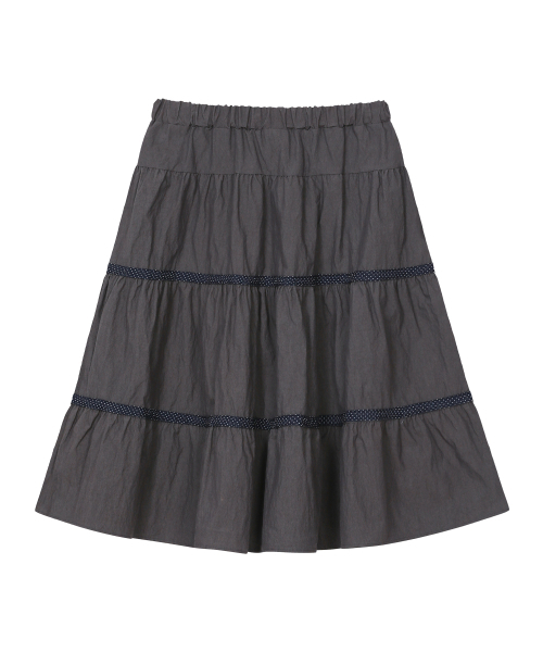 S'EST（エスイーエスティー）の「Dot Line Skirt Charcoal（スカート・レディース・チャコール・FREE）」の2枚目の写真