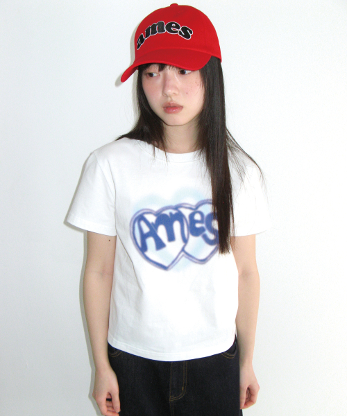 AMESWORLDWIDE(アメスワールドワイド)の「HEART SPRAY TEE WHITE(Tシャツ/カットソー・レディース・その他・SMALL/MEDIUM/LARGE)」の1枚目の写真