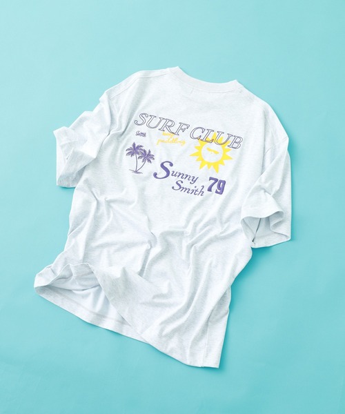 Sunny Smith(サニースミス)の「Sunny Smirh SURF CLUB 両面刺繍Tシャツ 半袖(Tシャツ/カットソー・メンズ・ホワイト/アッシュグレー/スミクロ・L/M)」の3枚目の写真