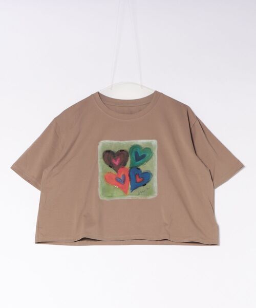 MONO8(モノハチ)の「アートハートプリントワイド半袖Tシャツ(Tシャツ/カットソー・レディース・グレー/モカ/ホワイト・M)」の7枚目の写真