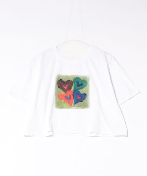 MONO8(モノハチ)の「アートハートプリントワイド半袖Tシャツ(Tシャツ/カットソー・レディース・グレー/モカ/ホワイト・M)」の5枚目の写真
