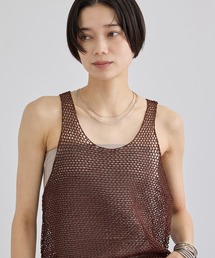 ラメメッシュタンクトップ