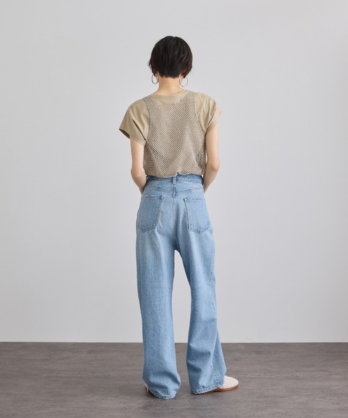 SALON adam et rope'(サロン アダム エ ロペ)の「ラメメッシュタンクトップ(タンクトップ・レディース・ベージュ/ブラウン・FREE)」の6枚目の写真