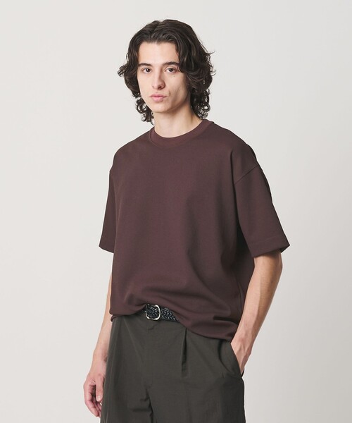 BEAUTY&YOUTH UNITED ARROWS（ビューティーアンドユースユナイテッドアローズ）の「Air Dobby ワイドテーパード クルーネック Tシャツ ヨコストレッチ 吸水速乾 ウォッシャブル（Tシャツ/カットソー・メンズ・ダークブラウン/ライトグレー/ブラック・XL/L/S/M）」の3枚目の写真