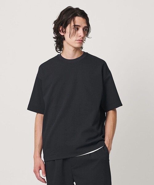 BEAUTY&YOUTH UNITED ARROWS（ビューティーアンドユースユナイテッドアローズ）の「Air Dobby ワイドテーパード クルーネック Tシャツ ヨコストレッチ 吸水速乾 ウォッシャブル（Tシャツ/カットソー・メンズ・ダークブラウン/ライトグレー/ブラック・XL/L/S/M）」の2枚目の写真