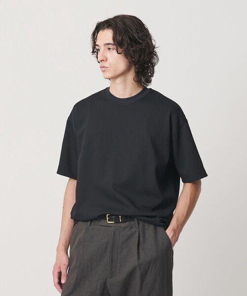 BEAUTY&YOUTH UNITED ARROWS（ビューティーアンドユースユナイテッドアローズ）の「Air Dobby ワイドテーパード クルーネック Tシャツ ヨコストレッチ 吸水速乾 ウォッシャブル（Tシャツ/カットソー・メンズ・ダークブラウン/ライトグレー/ブラック・XL/L/S/M）」の7枚目の写真