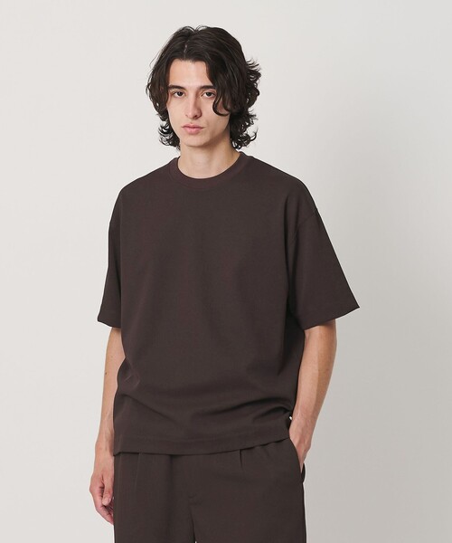 BEAUTY&YOUTH UNITED ARROWS（ビューティーアンドユースユナイテッドアローズ）の「Air Dobby ワイドテーパード クルーネック Tシャツ ヨコストレッチ 吸水速乾 ウォッシャブル（Tシャツ/カットソー・メンズ・ダークブラウン/ライトグレー/ブラック・XL/L/S/M）」の9枚目の写真