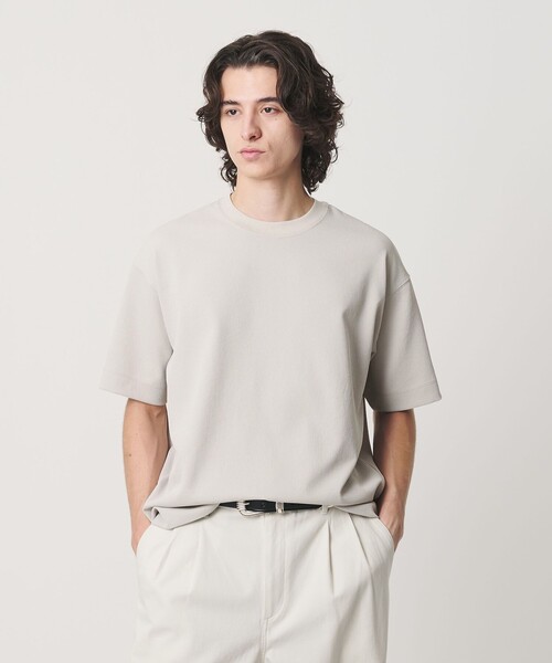 BEAUTY&YOUTH UNITED ARROWS（ビューティーアンドユースユナイテッドアローズ）の「Air Dobby ワイドテーパード クルーネック Tシャツ ヨコストレッチ 吸水速乾 ウォッシャブル（Tシャツ/カットソー・メンズ・ダークブラウン/ライトグレー/ブラック・XL/L/S/M）」の15枚目の写真