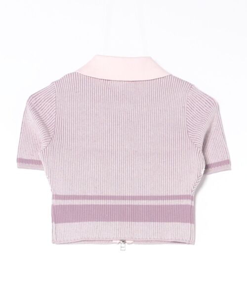 EMODA（エモダ）の「PLATING LOGO LACE HALF KNIT（ニット/セーター・レディース・ミント/ピンク/ブラック・FREE）」の4枚目の写真